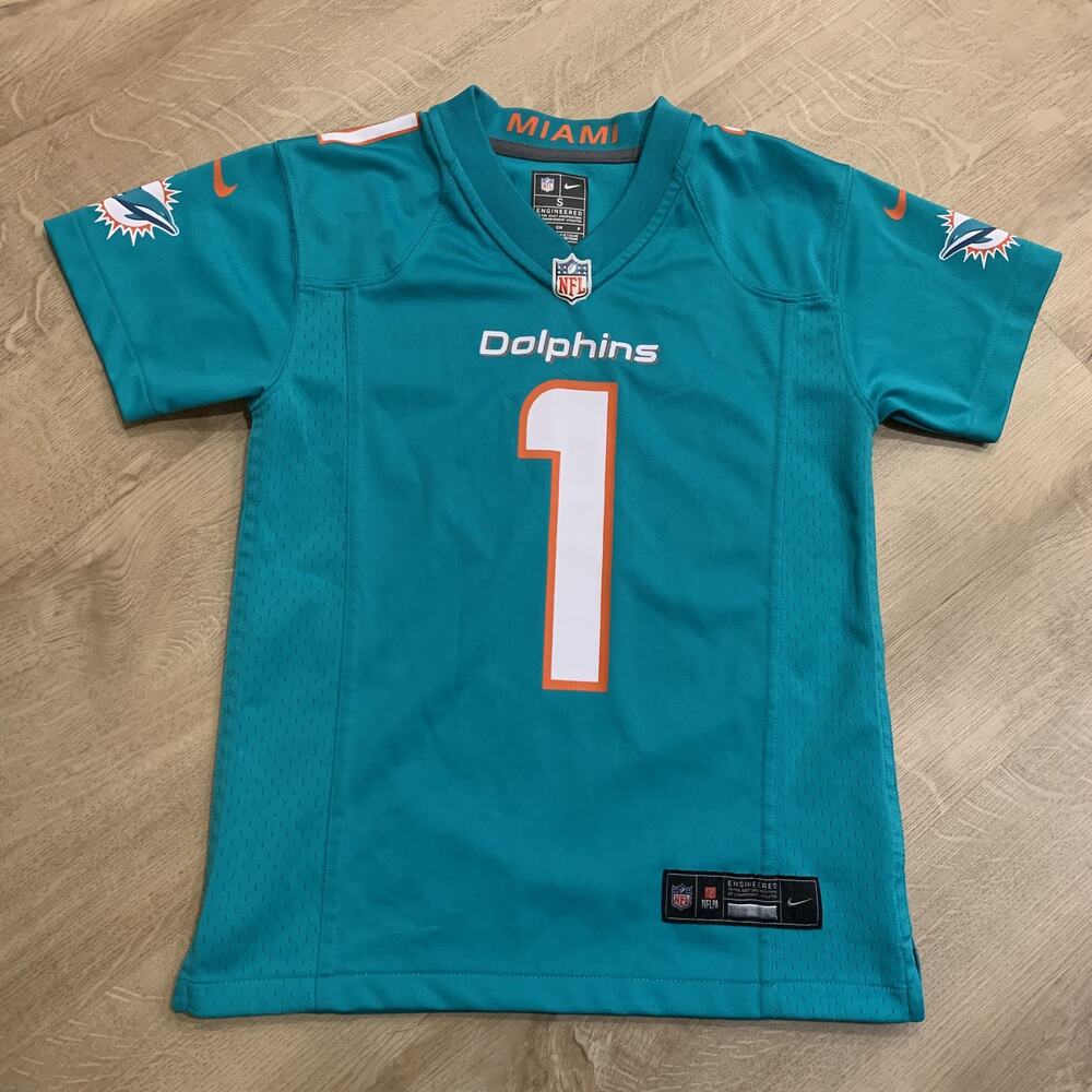 Nike NFL Miami Dolphins Tua Tagovailoa #1 Jersey Youth Boys Small S (8) Green
